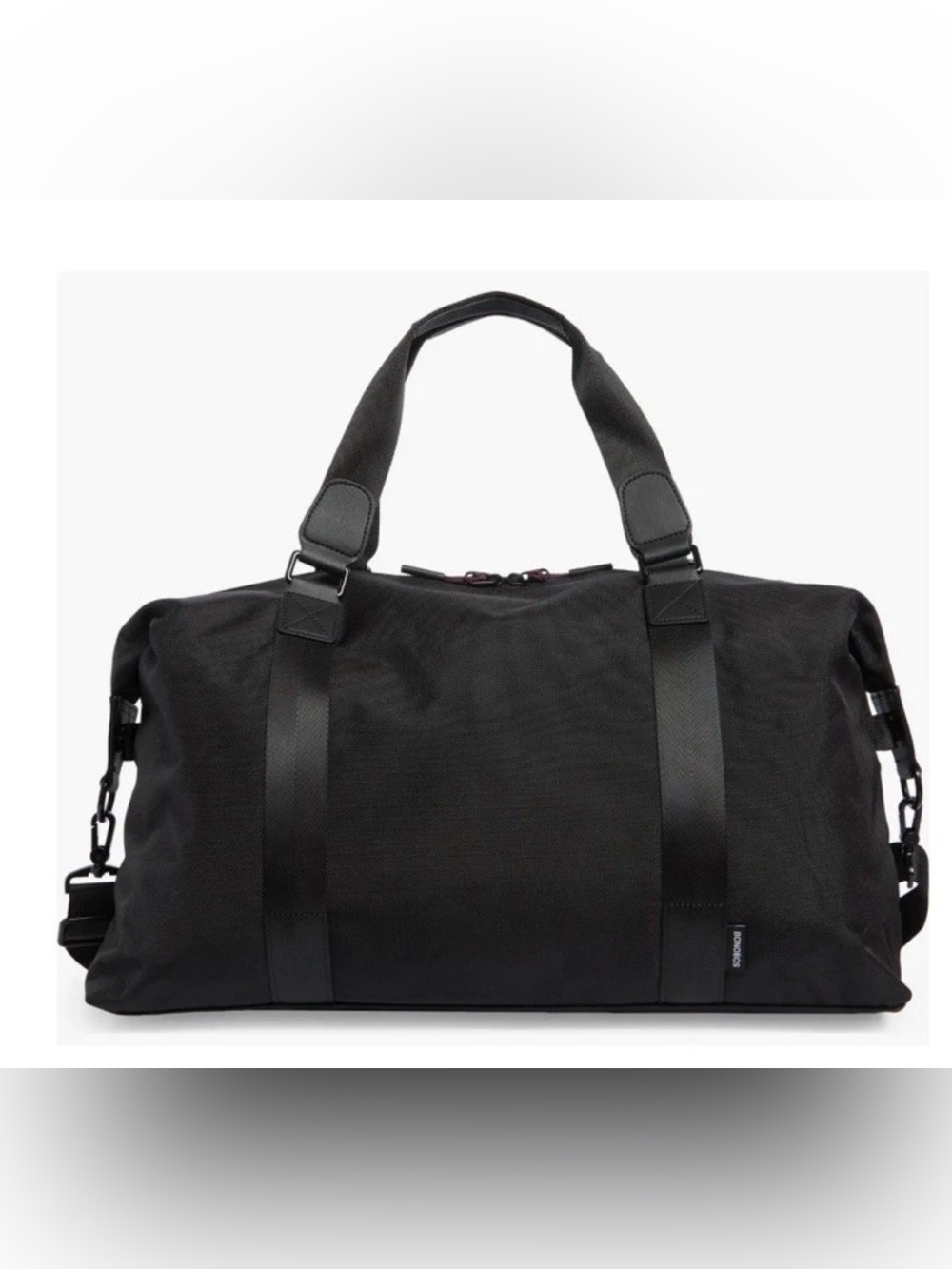 Bonobos~Black Ballistic Nylon Duffle Bag w/ Leather Accents-Adjustable
Strap~NWT - Picture 12 of 16